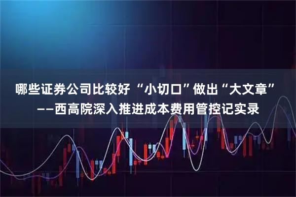 哪些证券公司比较好 “小切口”做出“大文章” ——西高院深入推进成本费用管控记实录