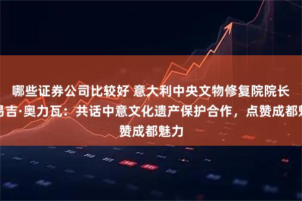 哪些证券公司比较好 意大利中央文物修复院院长路易吉·奥力瓦：共话中意文化遗产保护合作，点赞成都魅力
